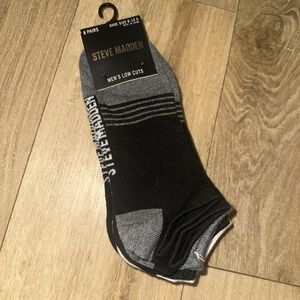 Steve Madden Men's Low Cut Socks ( 8 Pack) Shoe Size 6-12.5‎  NEW Black/Grey